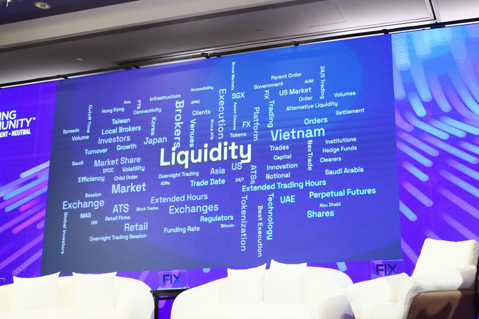 Mockup showing live transcript being transformed into a content word cloud