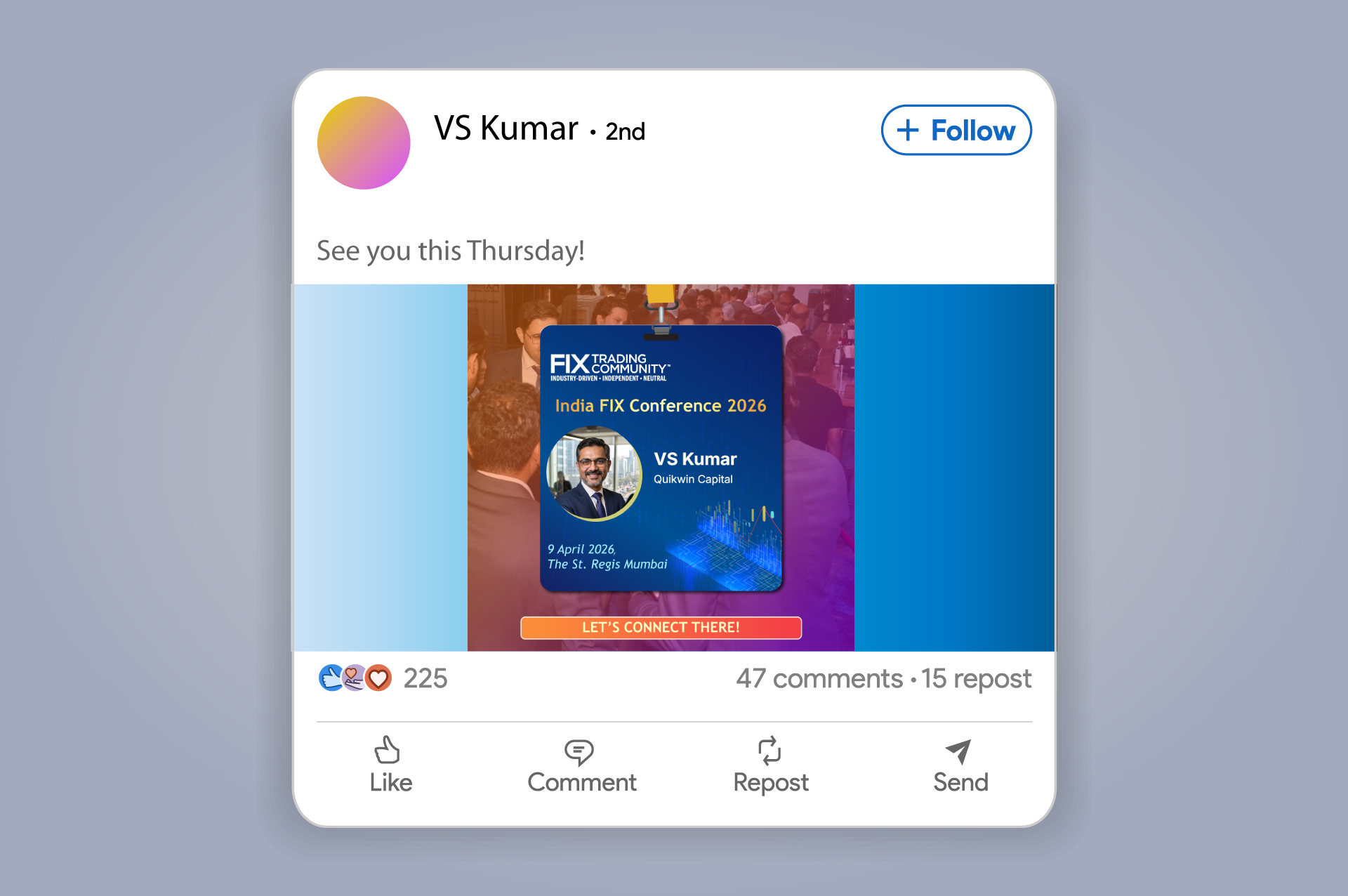 Mockup of social media tile generator for speakers and audience marketing amplification